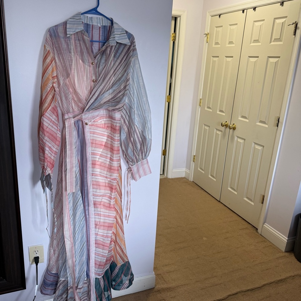 Striped Multicolor Maxi Dress « Zimmerman » style.